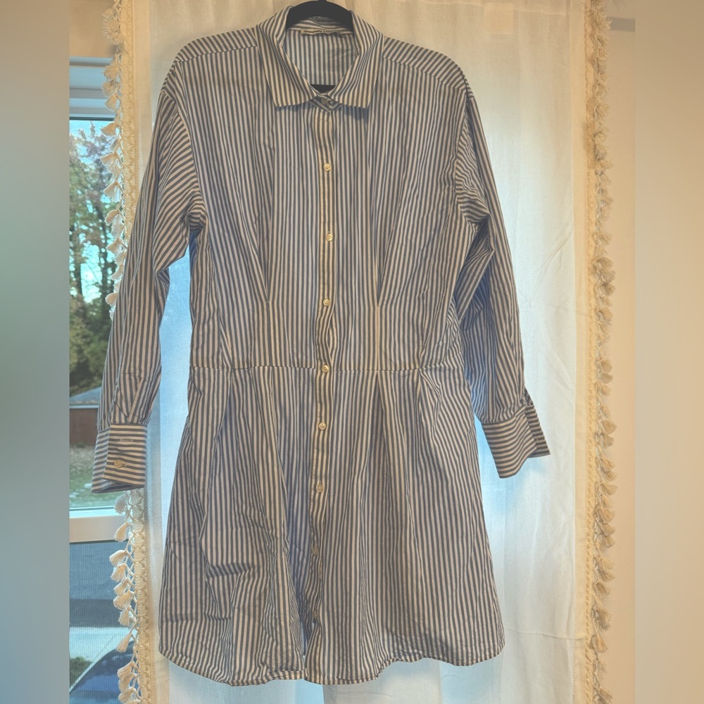 Abercrombie & Fitch Blue Striped Long Sleeve Dress
